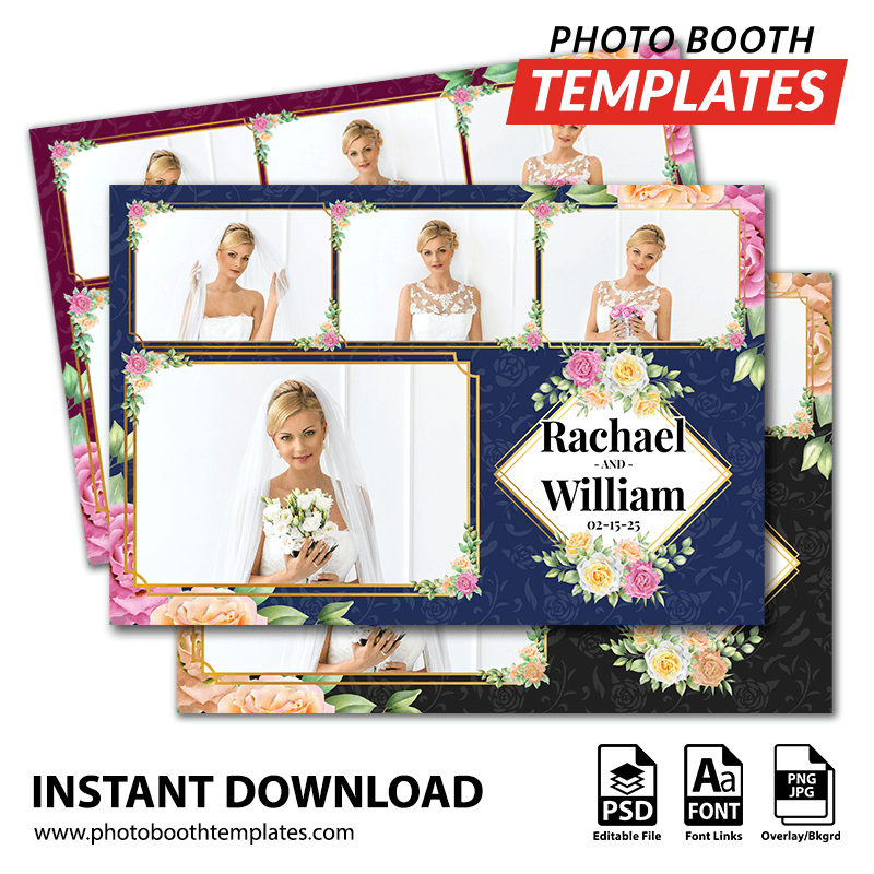 Floral Charm 4-pose Postcard