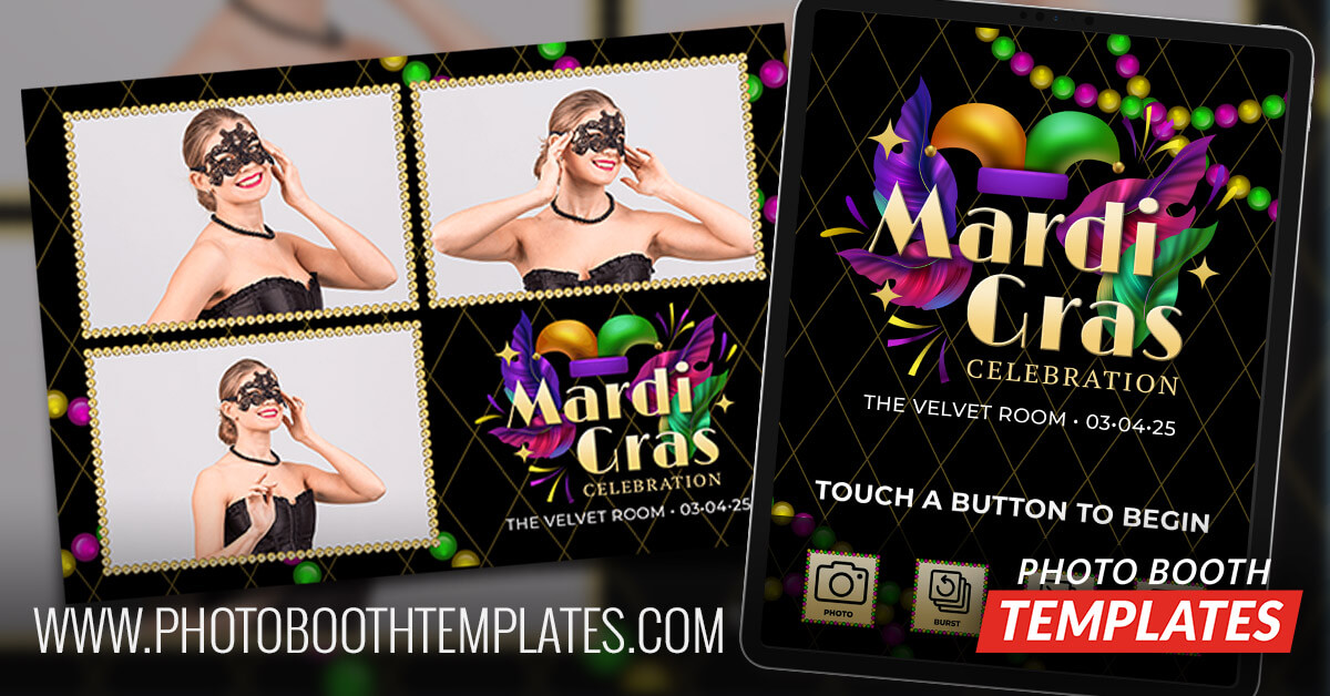 mardi gras carnival festival photo booth templates