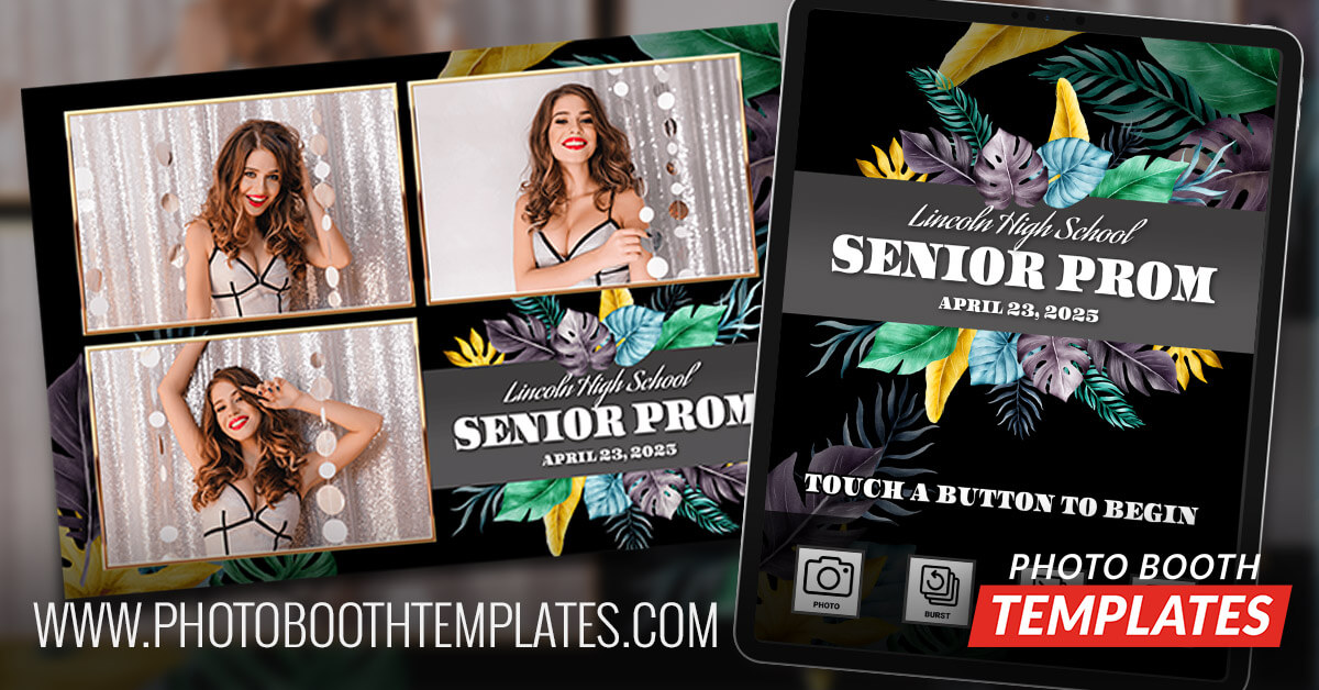 tropical prom homecoming photo booth templates