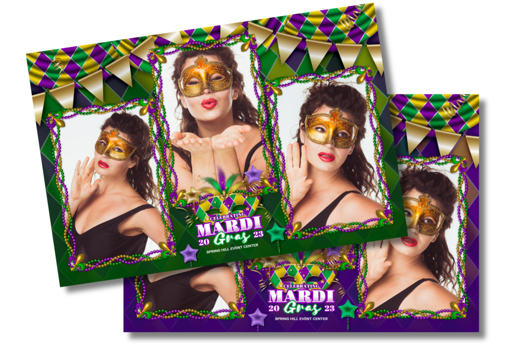 themed photo booth screen with an upscale design