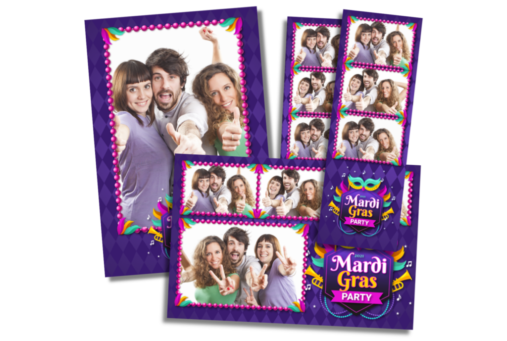 Illustrations Mardi Gras Event photo booth templates