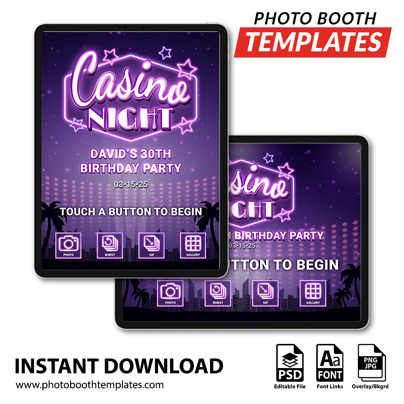 Vegas Nights iPad Welcome Screens