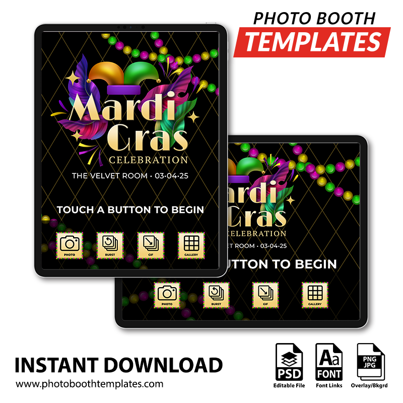 Mardi Gras Festival iPad Welcome Screens
