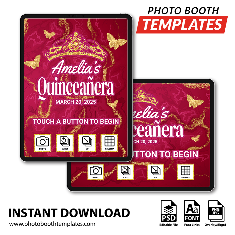 Royal Quinceañera iPad Welcome Screens