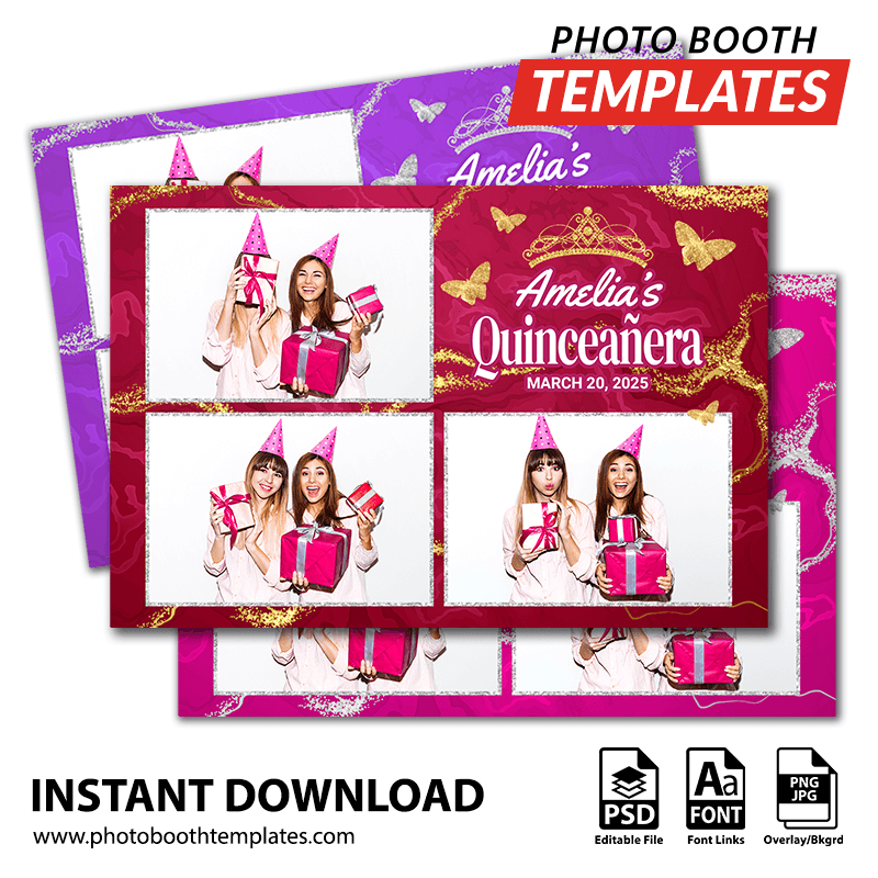 Royal Quinceañera 3-pose Postcard