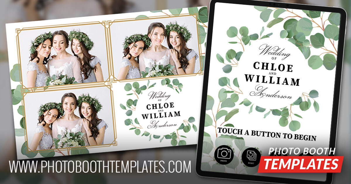 elegant eucalyptus wedding photo booth templates