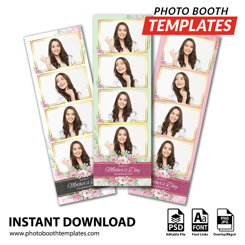 Mother's Day Floral 4-up Strips