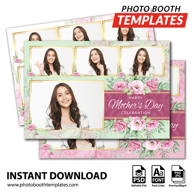Mother's Day Floral 4-pose Postcard