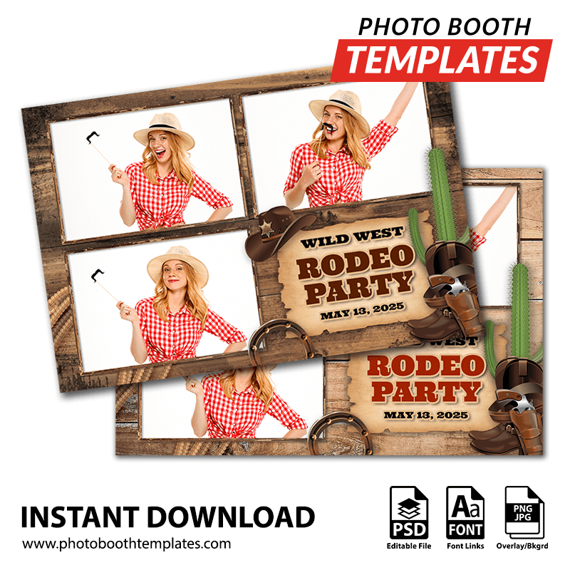Western Roundup 3-pose Postcard