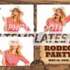 Western Roundup 3-pose Postcard