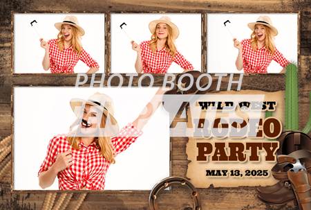 Western Roundup 4-pose Postcard