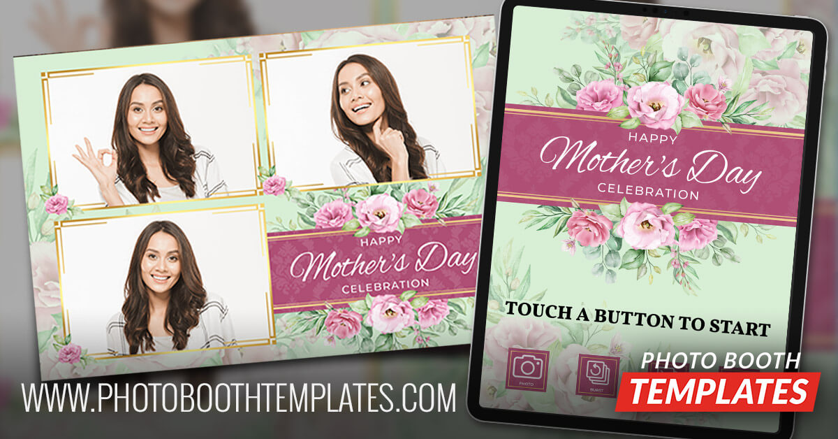 elegant mothers day floral photo booth templates