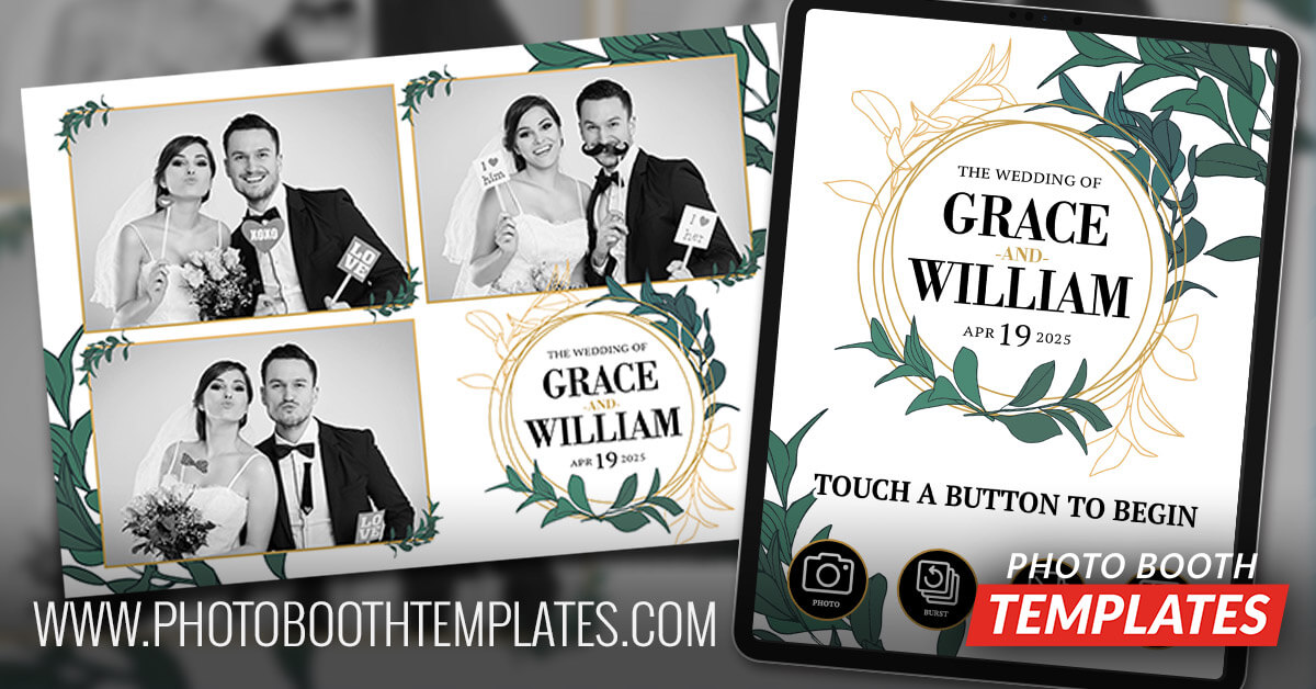 elegant floral wedding photo booth templates