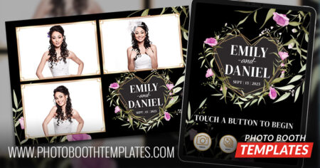 Photo Booth Templates – No Design Stress, Instant Download 16 elegant floral wildflower wedding photo booth templates