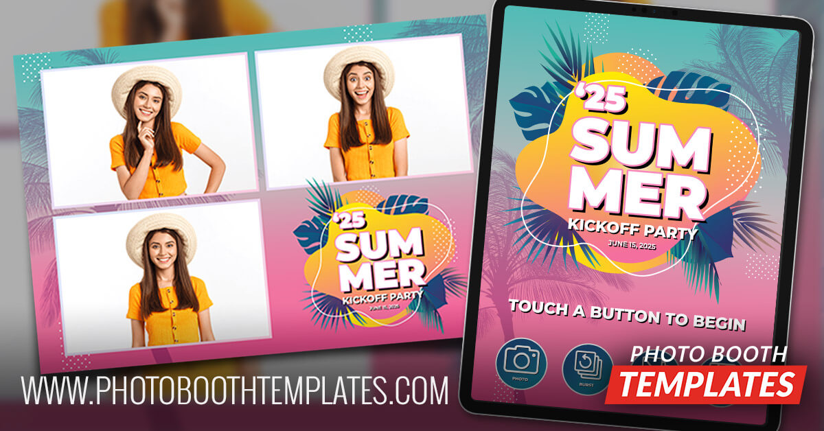 summer tropical themed photo booth templates