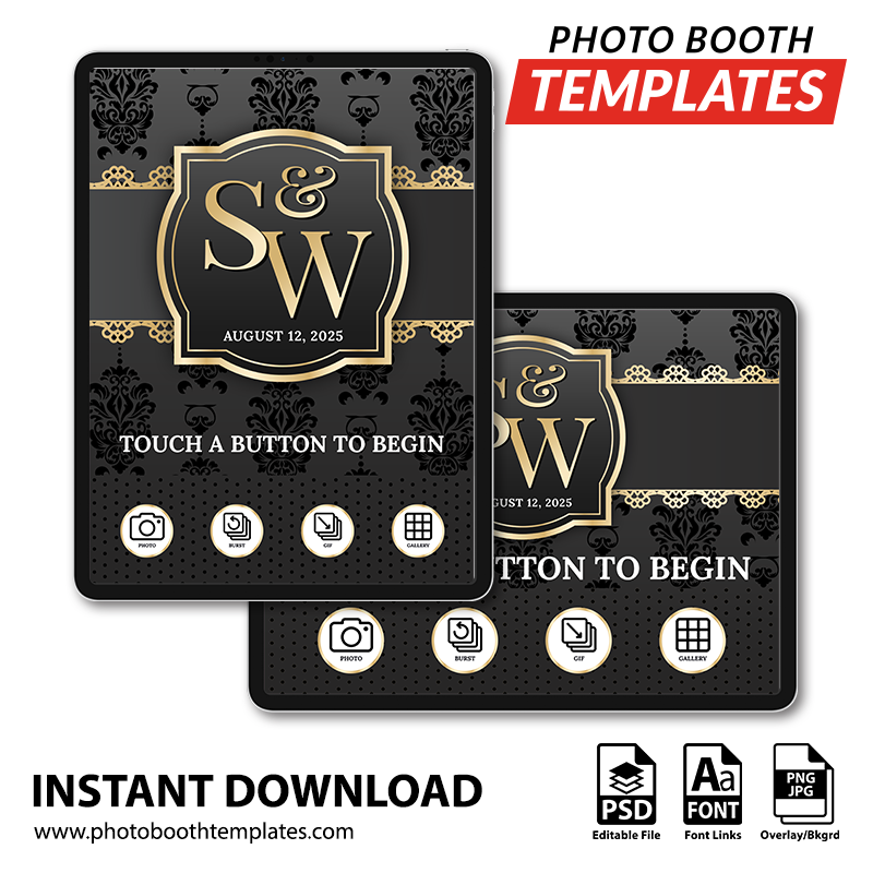 Gilded Affair iPad Welcome Screens
