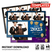 Graduation Glitter 4-pose Postcard