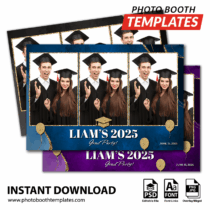 Graduation Glitter 3-pose Postcard