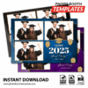 Graduation Glitter 3-pose Postcard