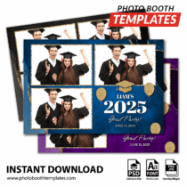 Graduation Glitter 3-pose Postcard
