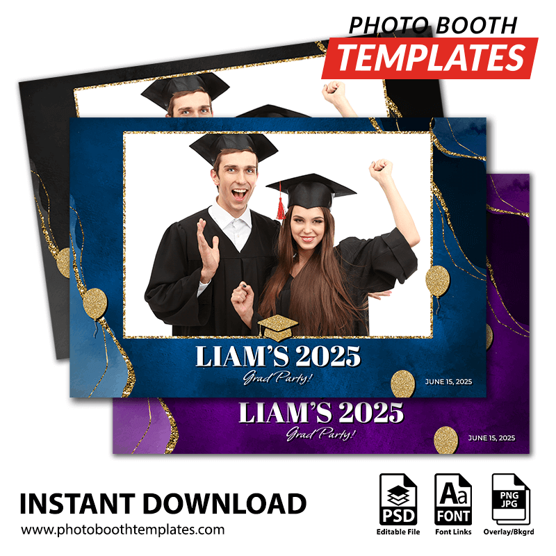 Graduation Glitter Postcard