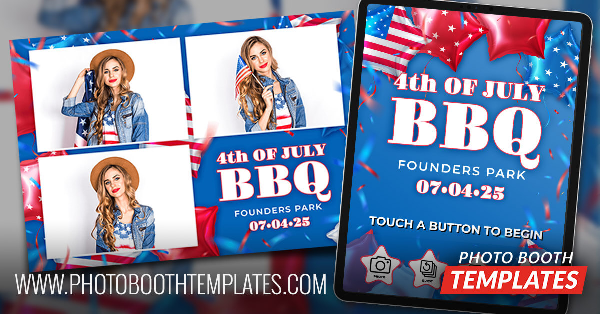 july 4th patriotic american photo booth templates