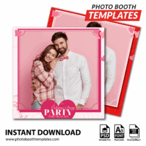 360 Photo Booth Template Overlays 19 Valentine's Party Square