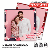 360 Photo Booth Template Overlays 16 Valentine's Dance Square