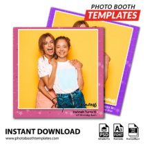 360 Photo Booth Template Overlays 14 Birthday Era Square