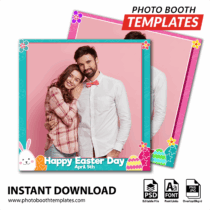 360 Photo Booth Template Overlays 9 Easter Day Square