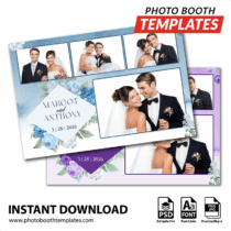 Watercolor Floral Wedding 4-pose Postcard 1 Watercolor Floral Wedding 4-pose Postcard