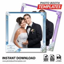 360 Photo Booth Template Overlays 10 Watercolor Floral Wedding Square