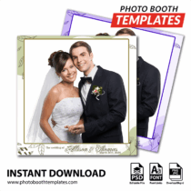 360 Photo Booth Template Overlays 11 Hand Drawn Wedding Square