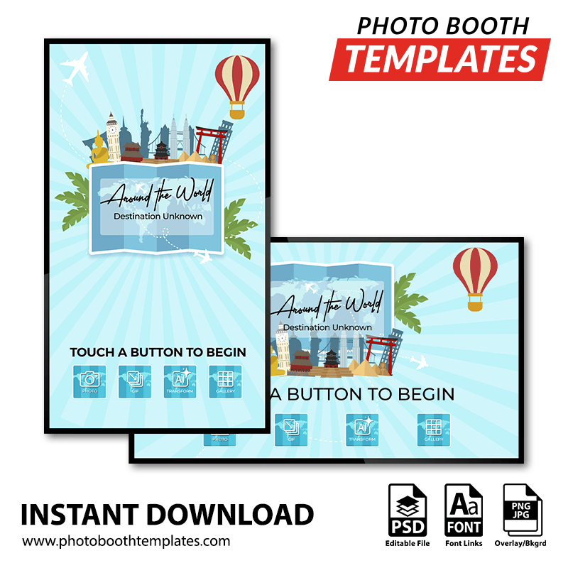 Around The World PC Welcome Screens Photo Booth Templates