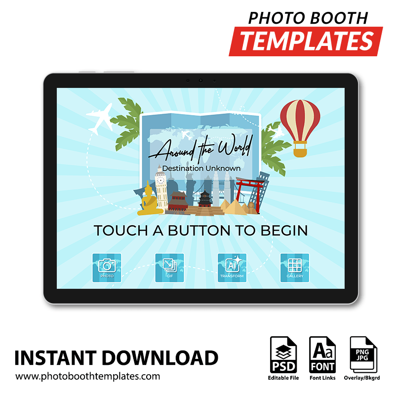 Around The World PC Welcome Screens Photo Booth Templates