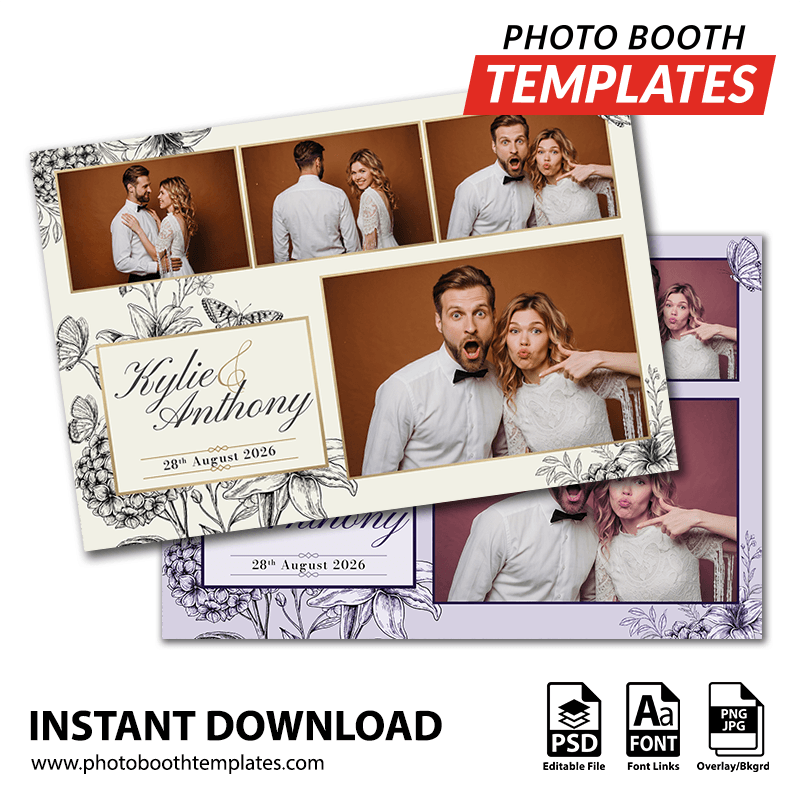 Butterfly Wedding 4-pose Postcard 1 Butterfly Wedding 4-pose Postcard