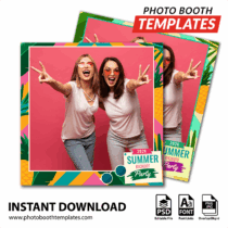 360 Photo Booth Template Overlays 4 Summer Party Square