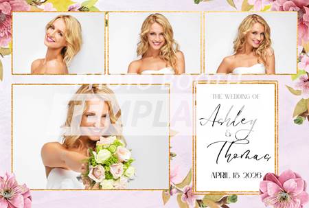 Botanical Cherry Blossom 4-pose Postcard 2 Botanical Cherry Blossom 4-pose Postcard