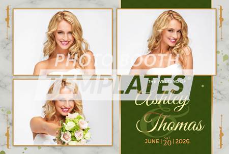 Marble Luxe Wedding 3-pose Postcard 2 Marble Luxe Wedding 3-pose Postcard