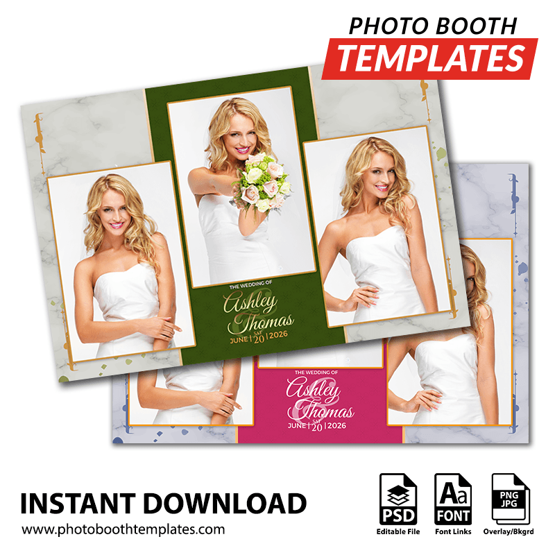 Marble Luxe Wedding 3-pose Postcard 1 Marble Luxe Wedding 3-pose Postcard