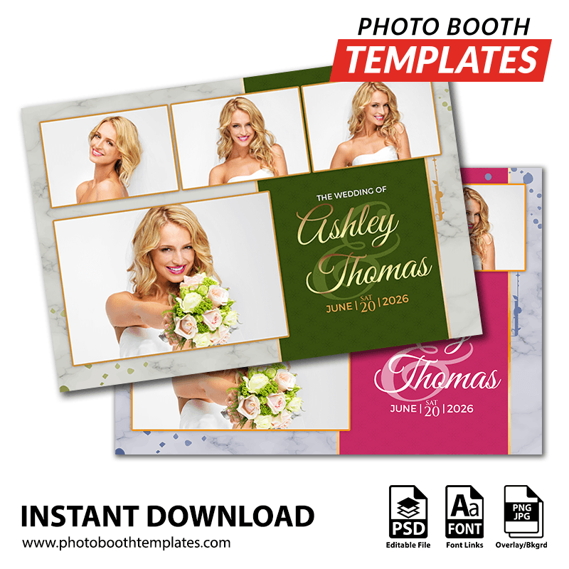 Marble Luxe Wedding 4-pose Postcard 1 Marble Luxe Wedding 4-pose Postcard