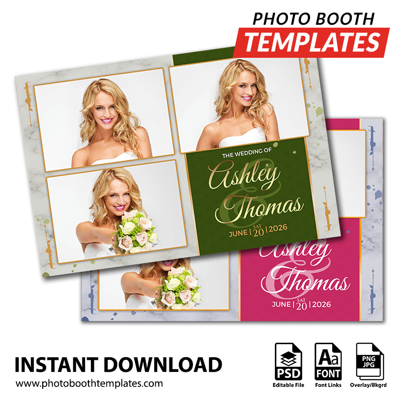 Marble Luxe Wedding 3-pose Postcard 1 Marble Luxe Wedding 3-pose Postcard