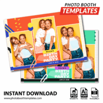 Geometric Birthday 3-pose Postcard