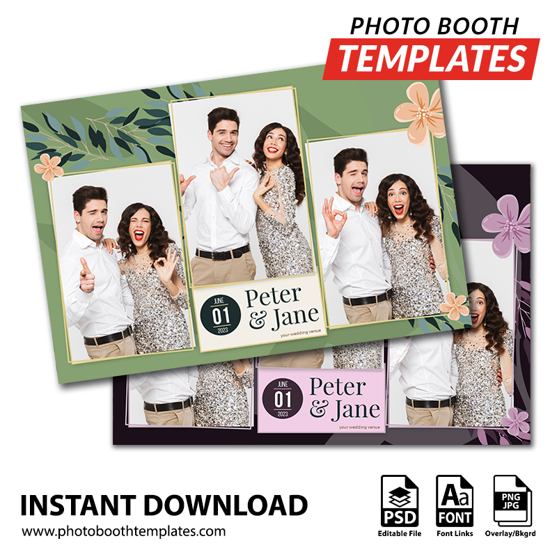 Modern Wedding 3-pose Postcard 1 Modern Wedding 3-pose Postcard