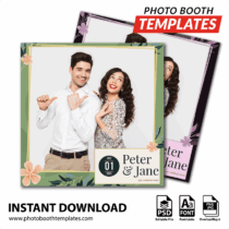 360 Photo Booth Template Overlays 5 Modern Wedding Square
