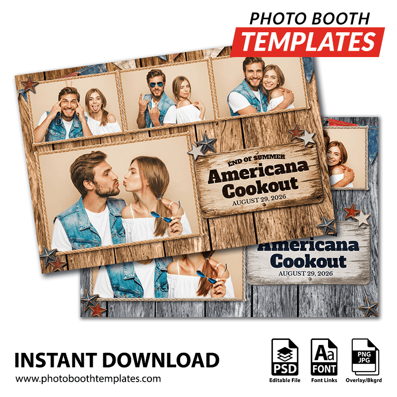 Americana Celebration 4-pose Postcard 1 Americana Celebration 4-pose Postcard