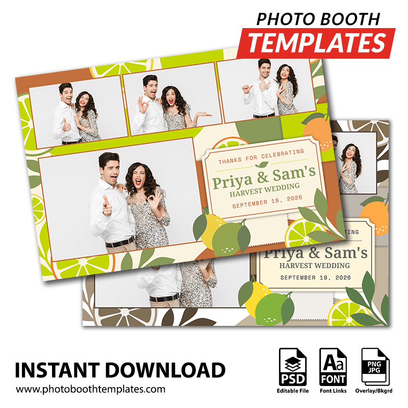 Citrus Harvest 4-pose Postcard 1 Citrus Harvest 4-pose Postcard