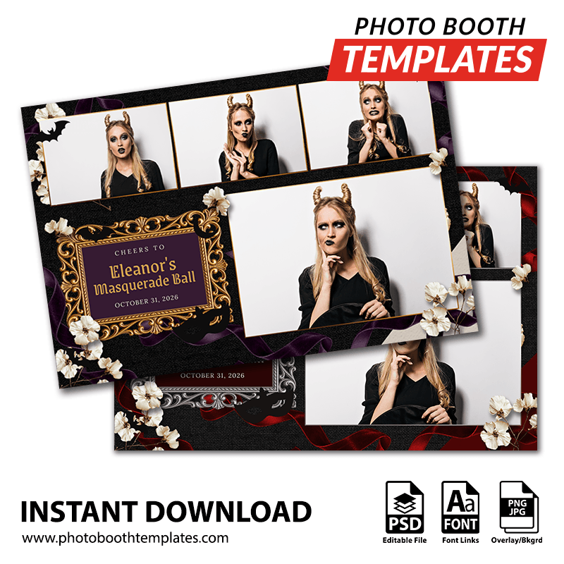 Midnight Masquerade Noir 4-pose Postcard 1 Midnight Masquerade Noir 4-pose Postcard