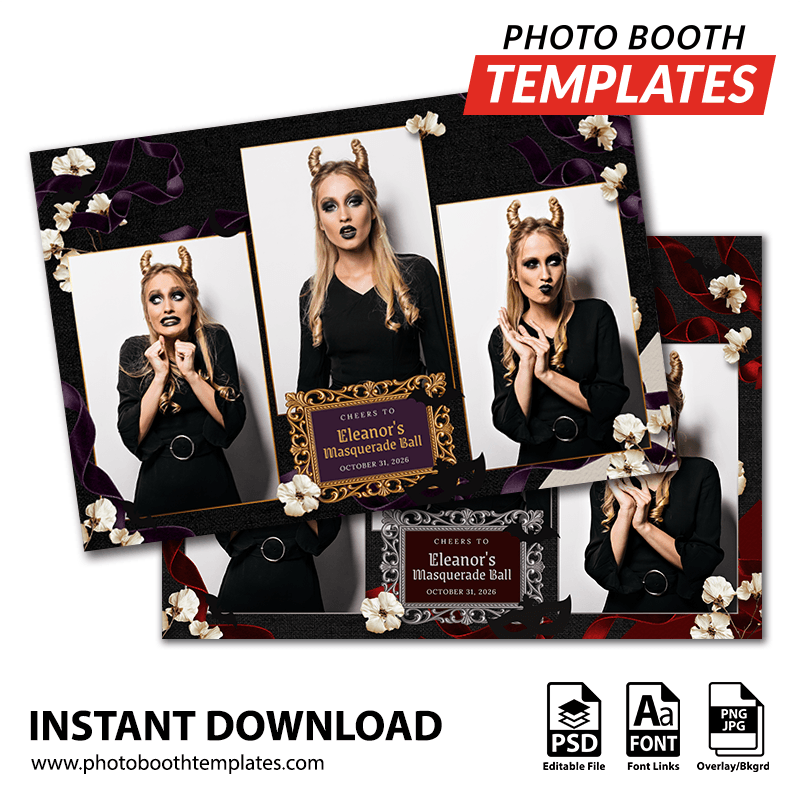 Midnight Masquerade Noir 3-pose Postcard 1 Midnight Masquerade Noir 3-pose Postcard
