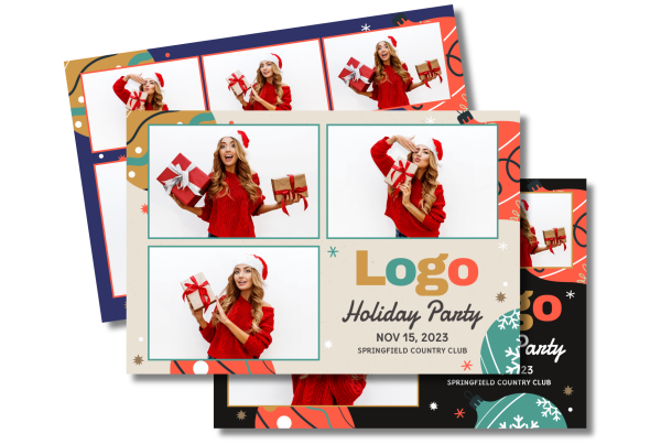 Festive Holiday Ornaments Photo Booth Templates